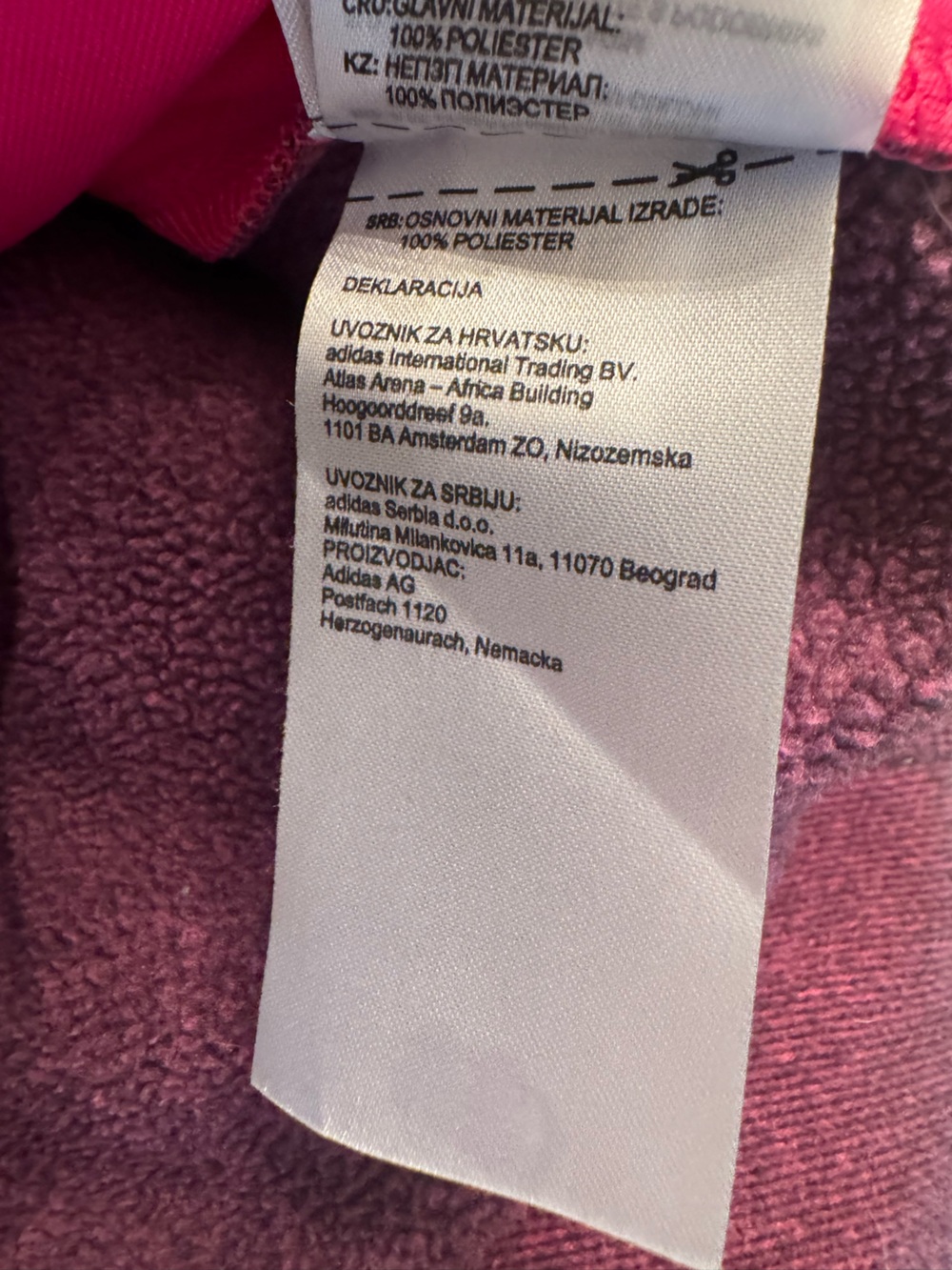 Adidas Ladies XL Heather Magenta Oversized Fleece Hoodie w/Kangaroo Zip Pockets. - Picture 14 of 15